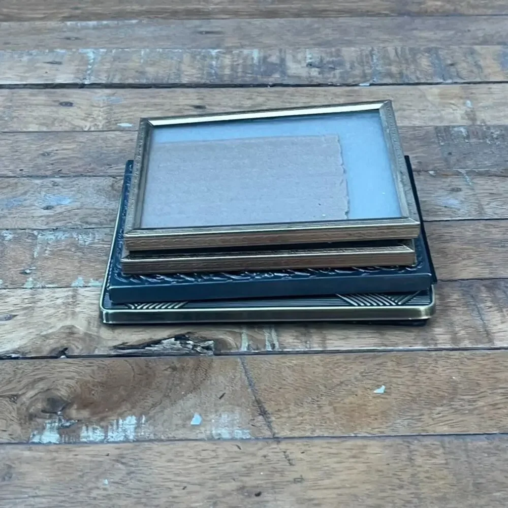 Set of 4 Mixed Silver Plated Picture Frames Ornate & Geometric Patterns